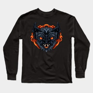 Demon Bat Head Long Sleeve T-Shirt